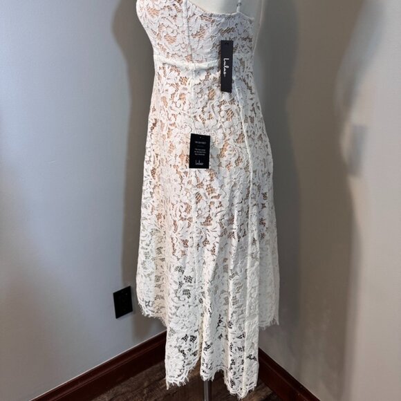 LULUS One Wish white/cream lace midi dress Size Small NEW WITH TAGS - Picture 7 of 11
